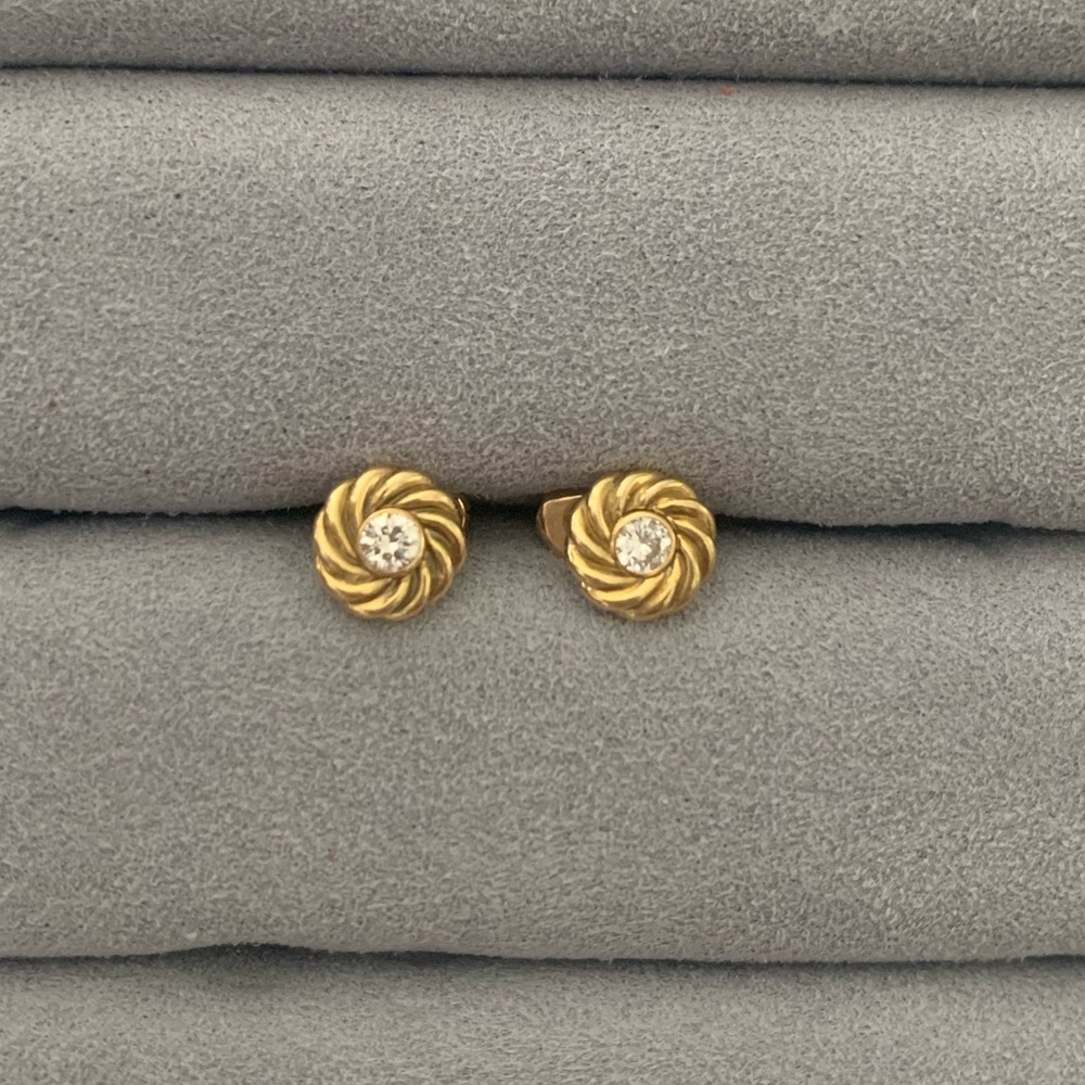 David Yurman 18k diamond cookie earrings
